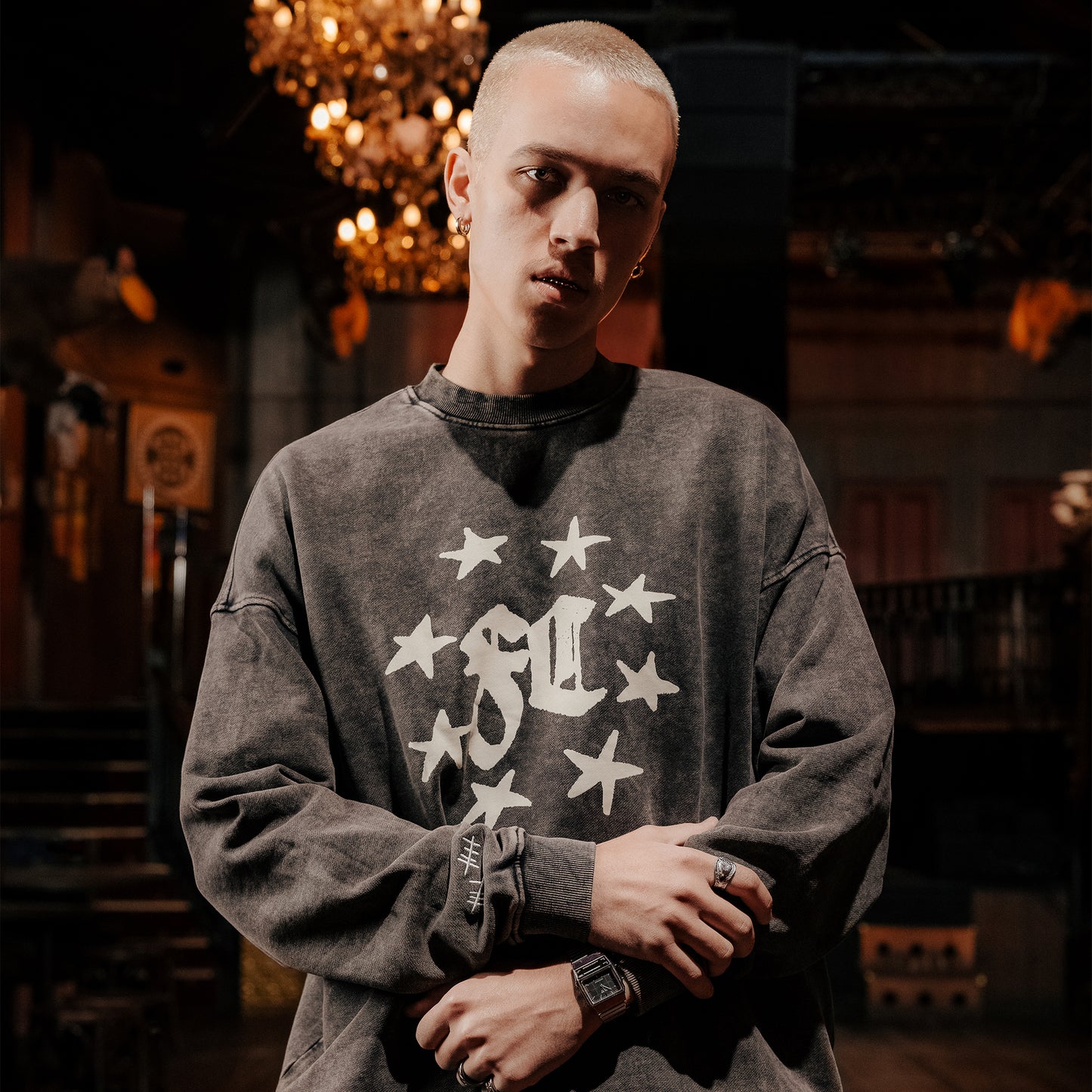 SINNERS CREW - WASHED CHARCOAL