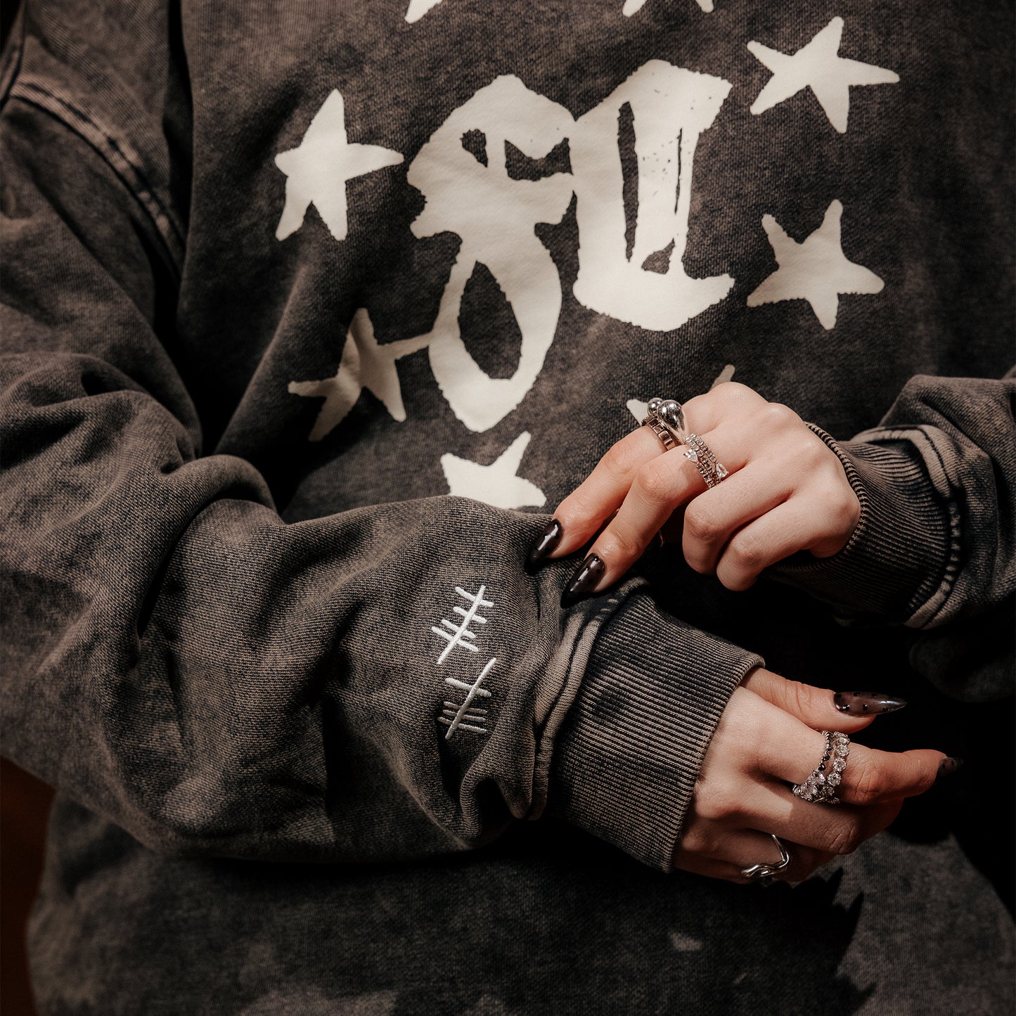 SINNERS CREW - WASHED CHARCOAL
