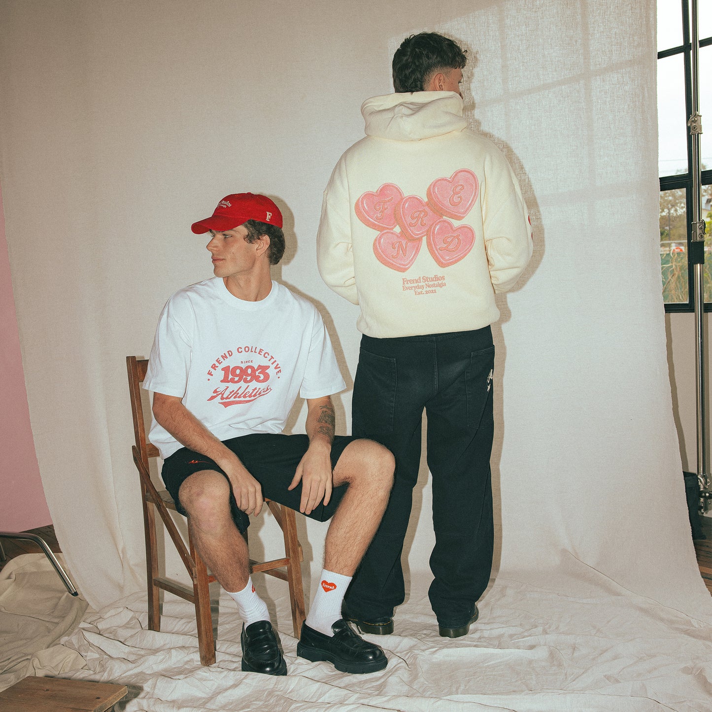 CANDY HEARTS HOODIE - CREAM