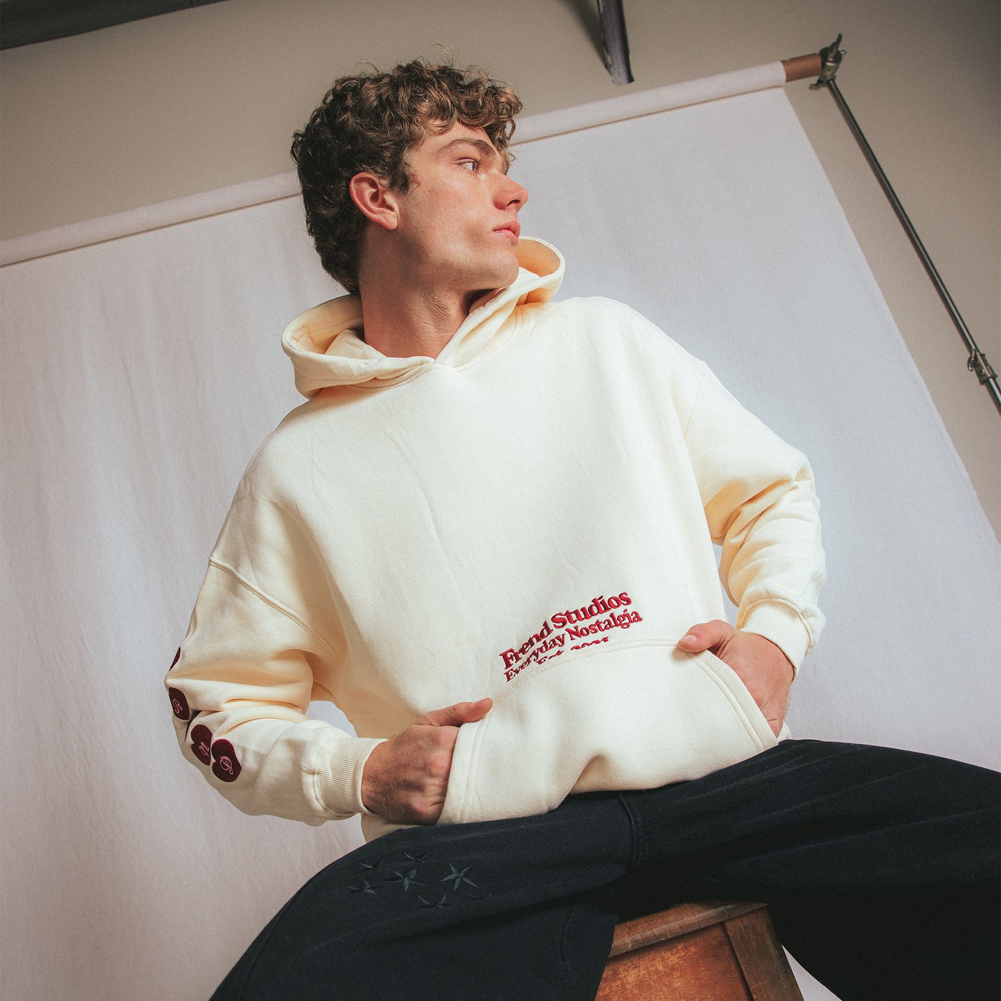 CANDY HEARTS HOODIE - CREAM