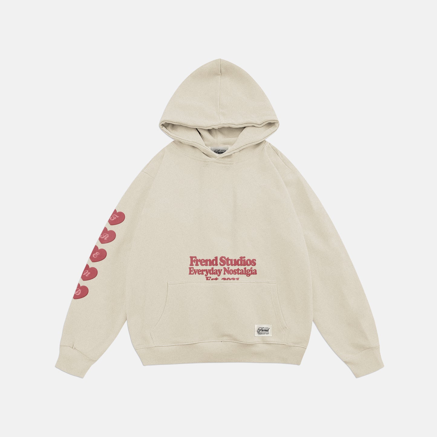 CANDY HEARTS HOODIE - CREAM