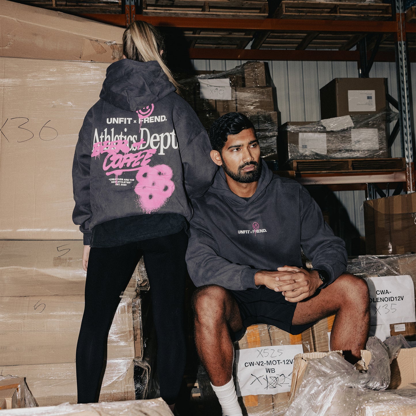 FREND X UNFIT HOODIE CHARCOAL