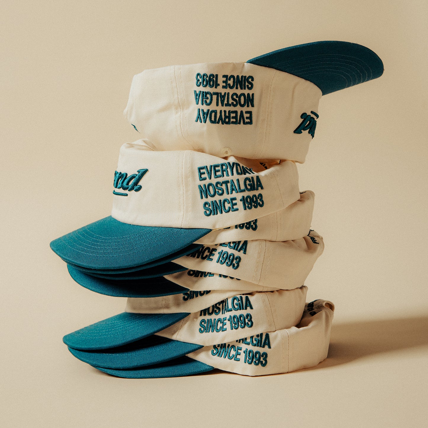 FREND EVERYDAY - 5 PANEL CAP - TEAL/CREAM