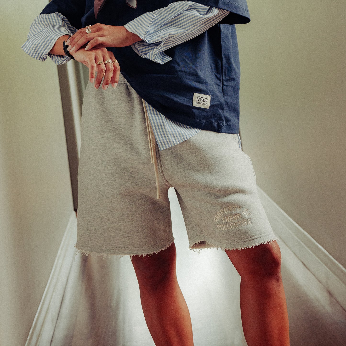 PROPERTY OF FREND LOUNGE SHORTS - MARL GREY