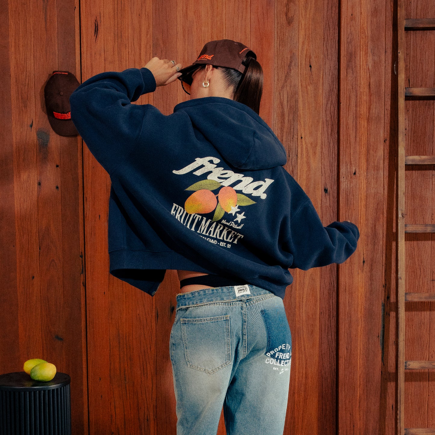 FRUIT MARKET ZIP HOODIE - OCEAN
