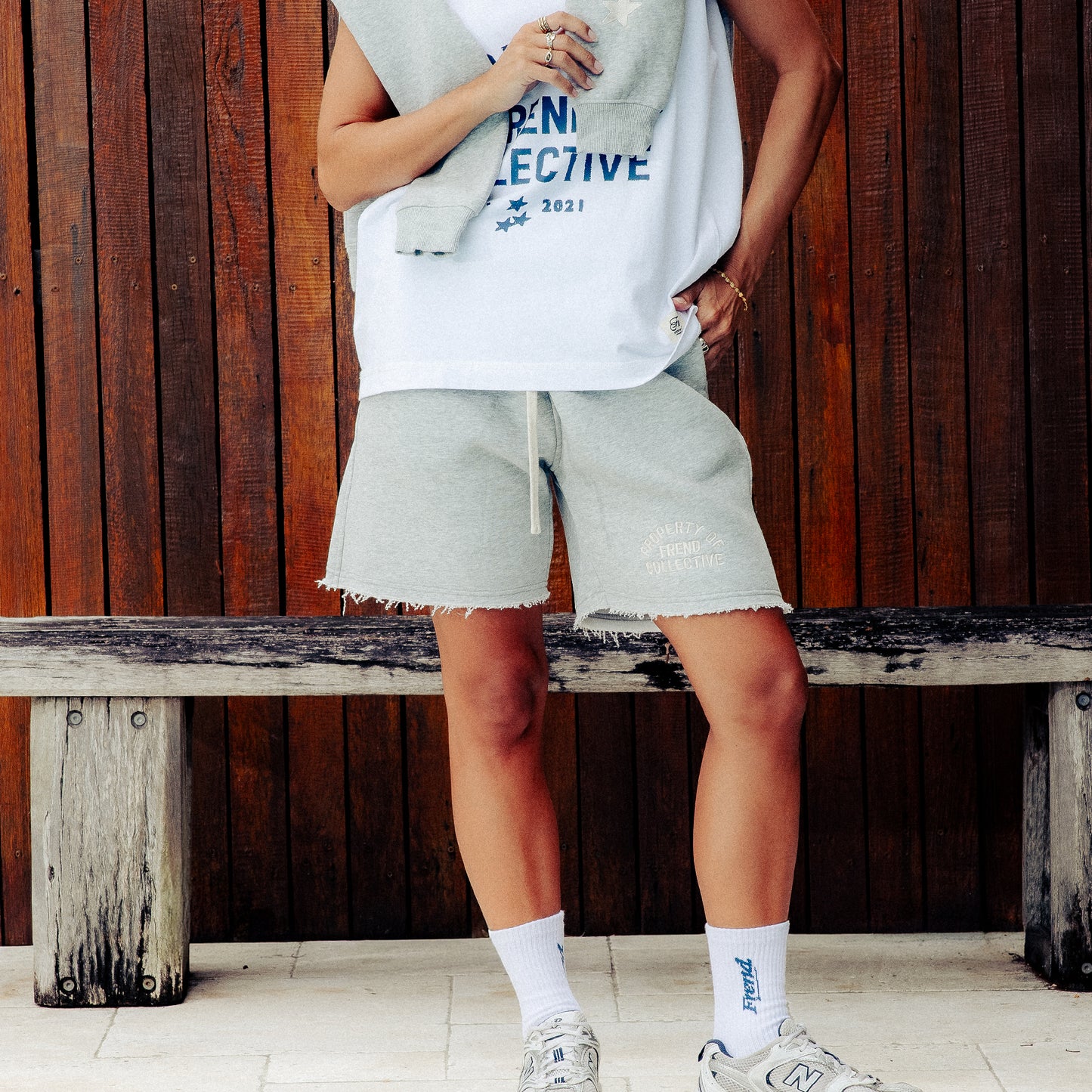 PROPERTY OF FREND LOUNGE SHORTS - MARL GREY