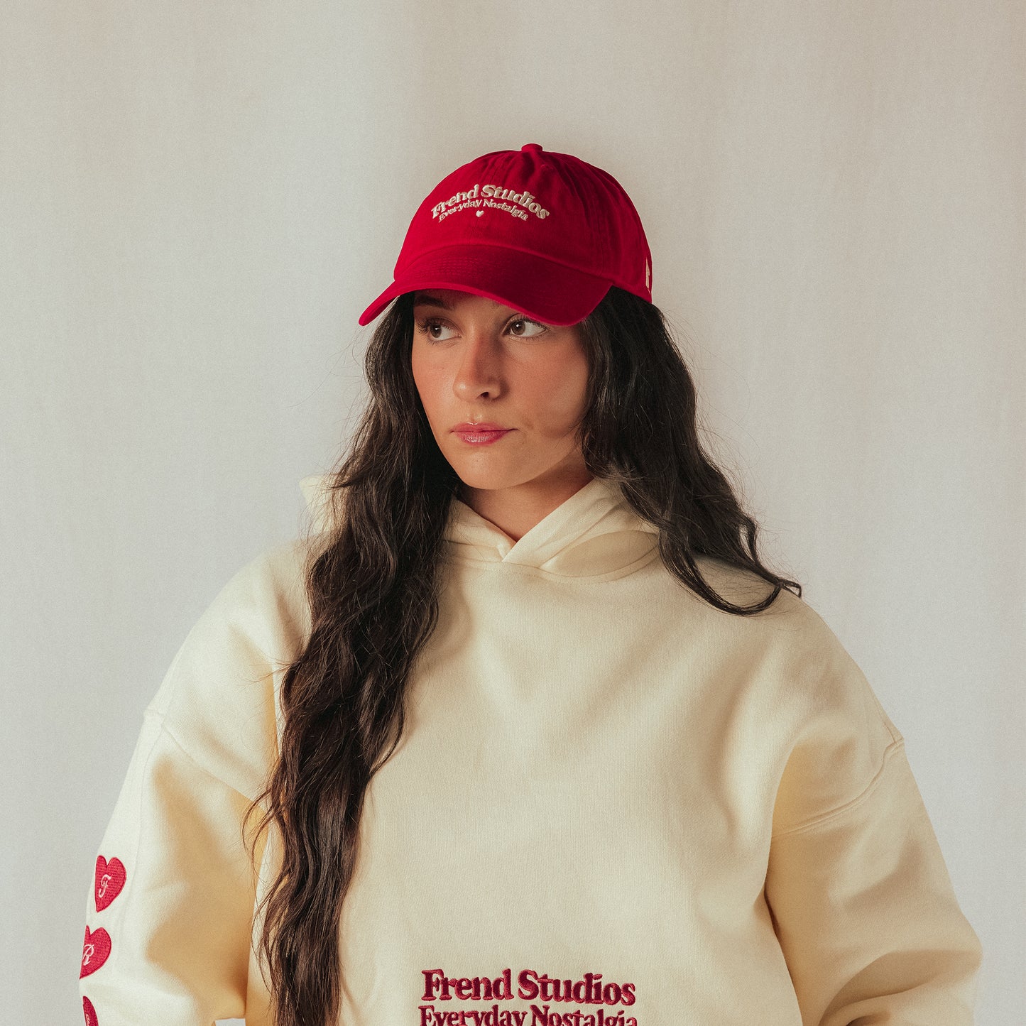 CANDY HEARTS HOODIE - CREAM