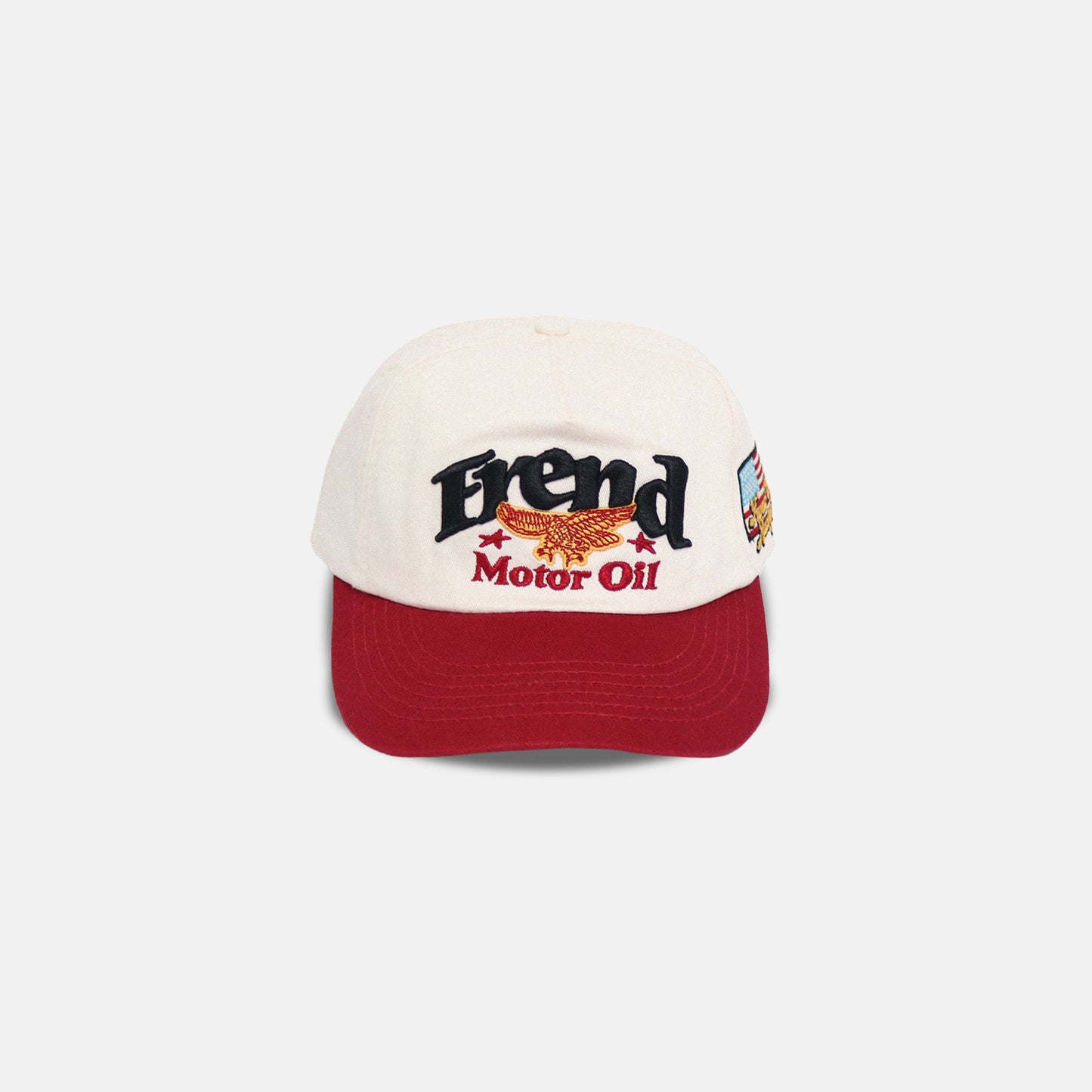 FREND MOTOR OIL - 5 PANEL CAP - CREAM/CHERRY