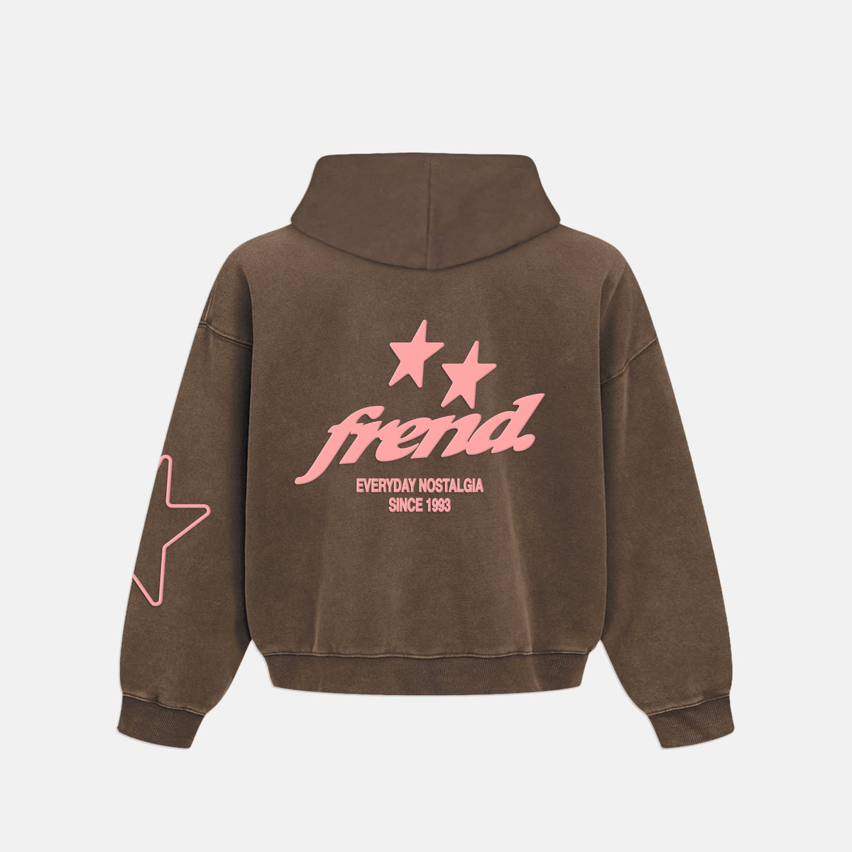 STARDUST ZIP HOODIE — COFFEE