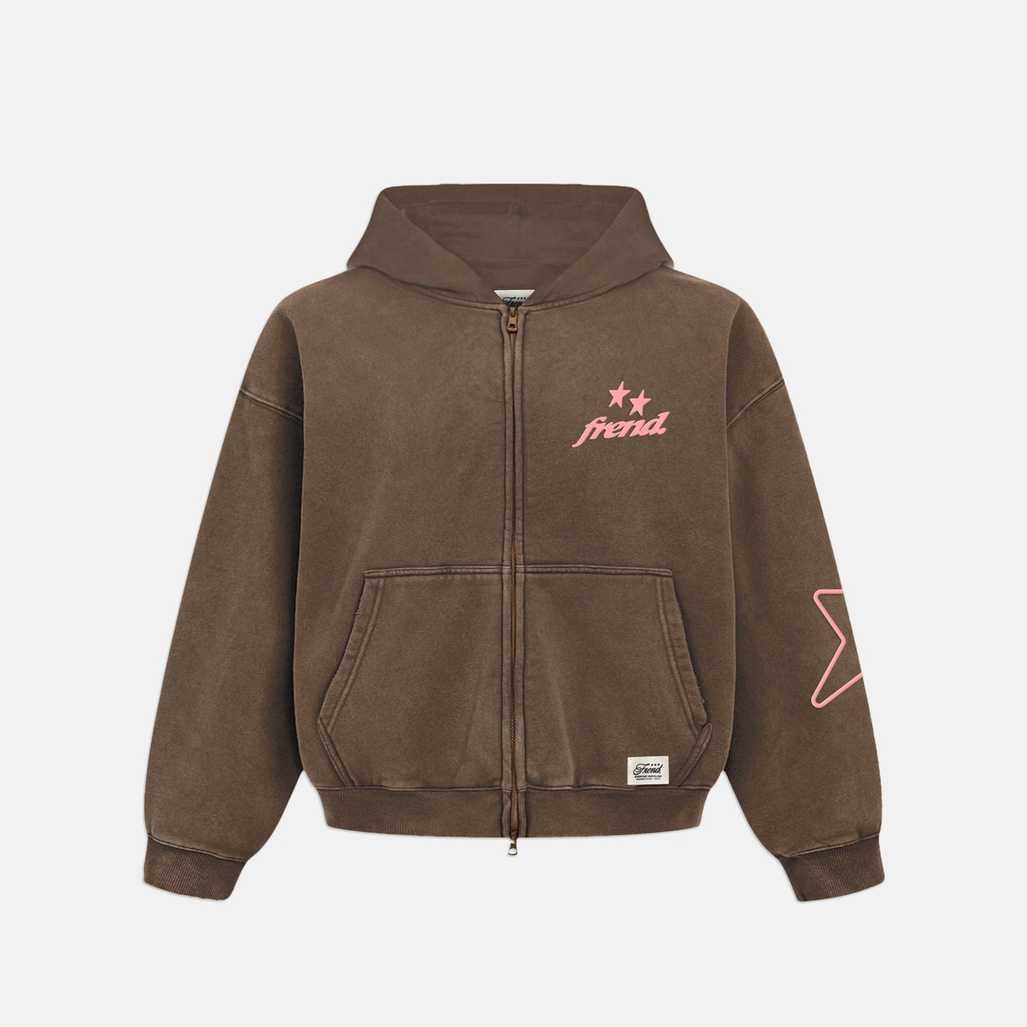 STARDUST ZIP HOODIE - COFFEE