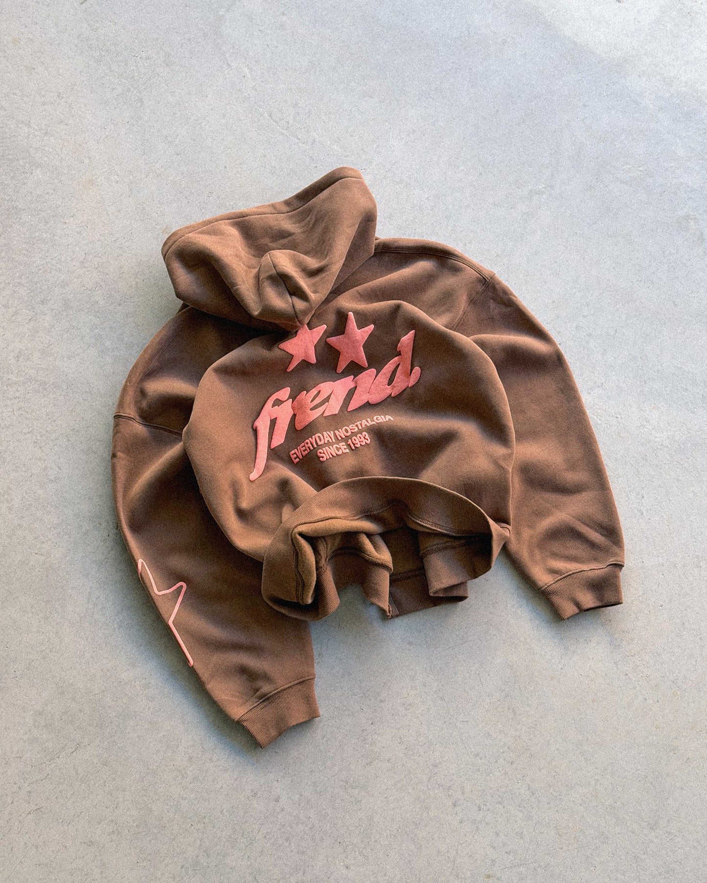 STARDUST ZIP HOODIE - COFFEE