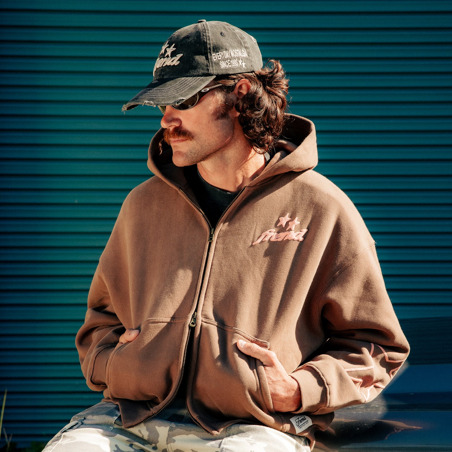 STARDUST ZIP HOODIE - COFFEE
