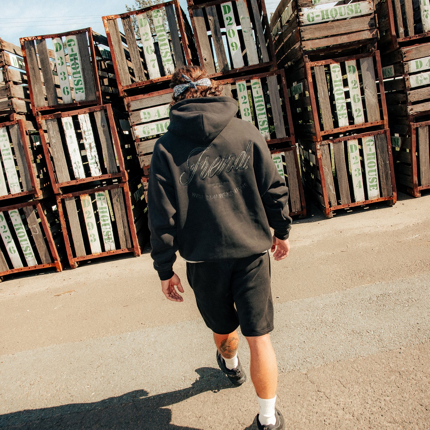 WISH YOU WERE HERE HOODIE - BLACK