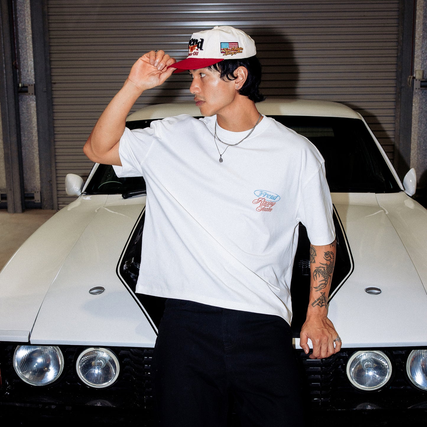 FREND MOTOR OIL - 5 PANEL CAP - CREAM/CHERRY